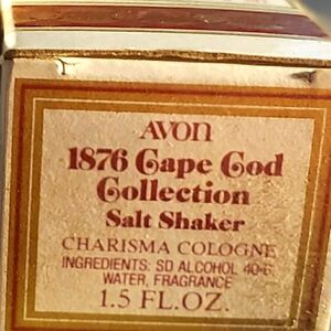 Vintage Avon Charisma Cologne 1876 Cape Cod Salt Shaker Collectible